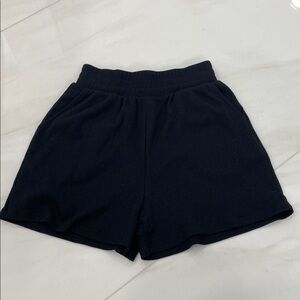 Ardene Black Waffle High-Waisted Shorts - XS